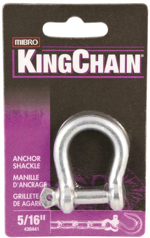Anchor Shackle, Zinc, 5-16 In., 1 Per Card 1