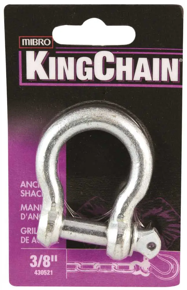 Anchor Shackle, Zinc, 3-8 In., 1 Per Card 1