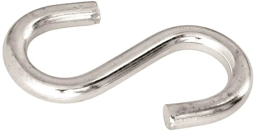 S-Hook, Zinc, 3-16 In., 3 Per Card 1