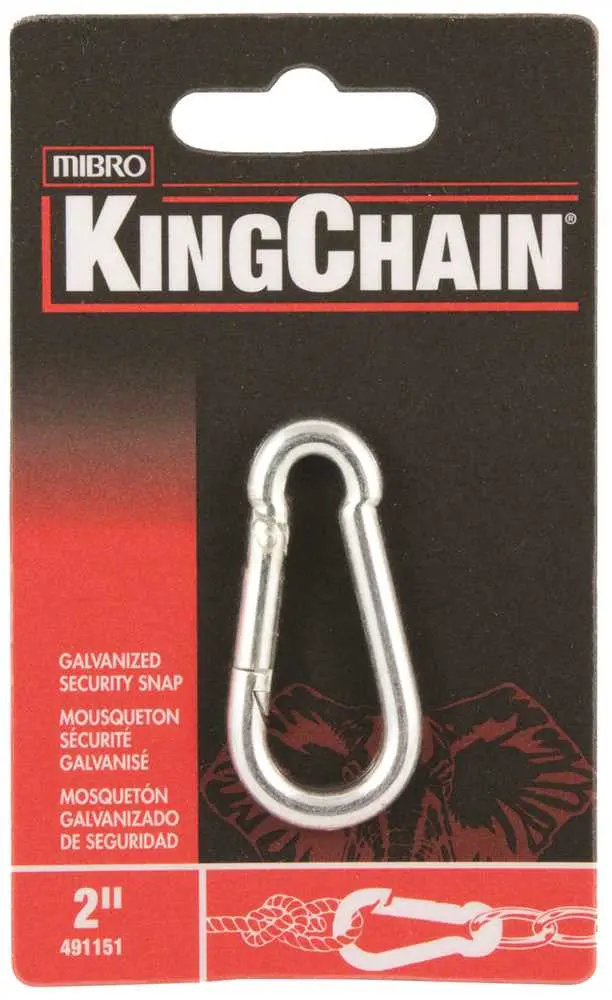 Security Snap, Galvanized, 2 In., 1 Per Card 1