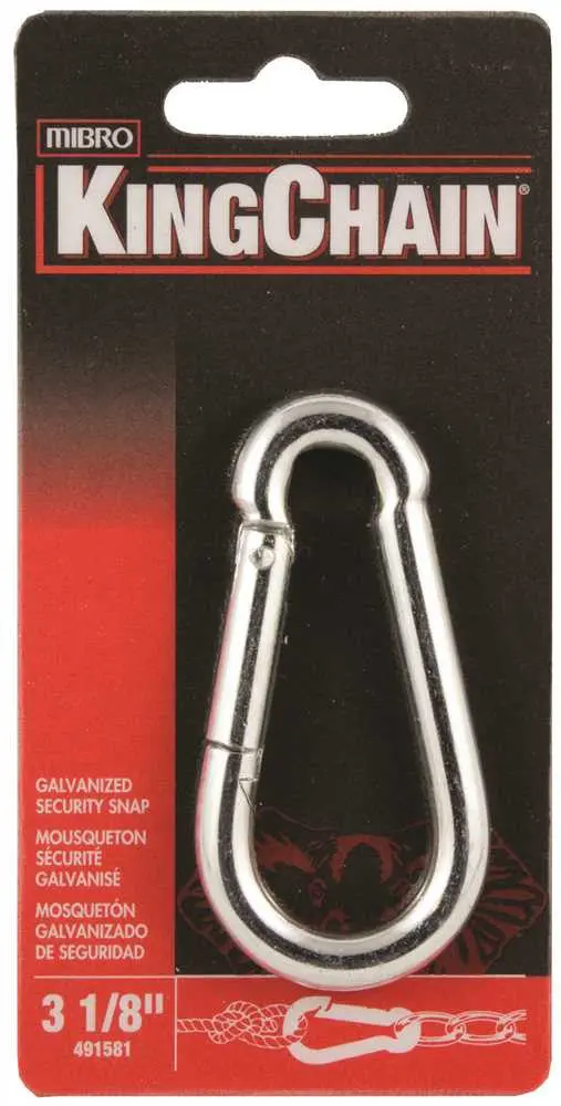Security Snap, Galvanized, 3-1-8 In., 1 Per Card 1