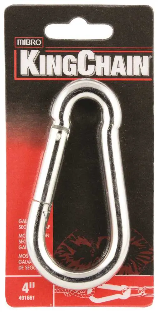 Security Snap, Galvanized, 4 In., 1 Per Card 1