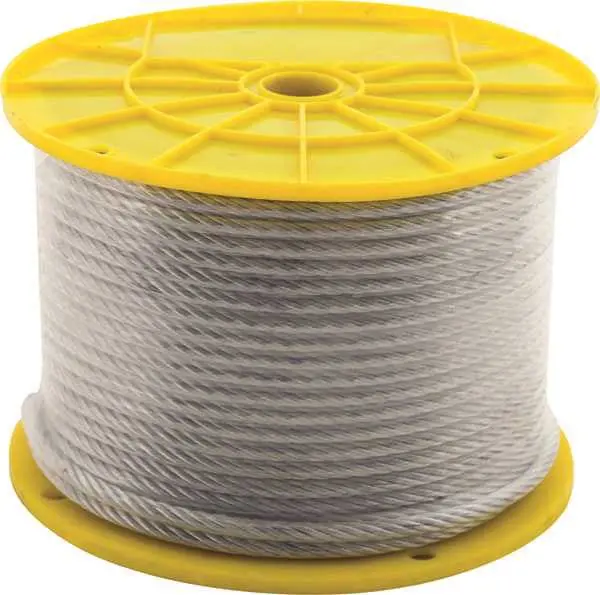 7X7 Aircraft Cable, Pvc Coated, 3-32 In. X 1-8 In. X 250 Ft. 1