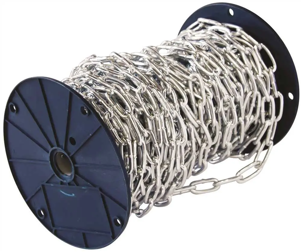 Coil Chain Straight Link, Zinc, 2-0 X 98 Ft. 1