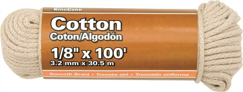 Cotton Smooth Braid, Natural, 1-8 In. X 100 Ft. 1