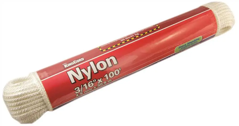 Nylon Diamond Braid, White, 3-16 In. X 100 Ft. 1