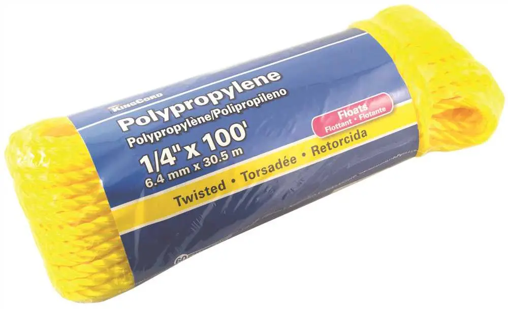 Polypropylene Twisted, Yellow, 1-4 In. X 100 Ft. 1