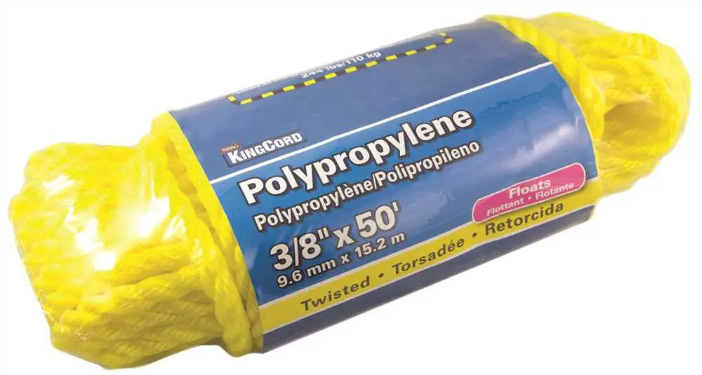 Polypropylene Twisted, Yellow, 3-8 In. X 50 Ft. 1