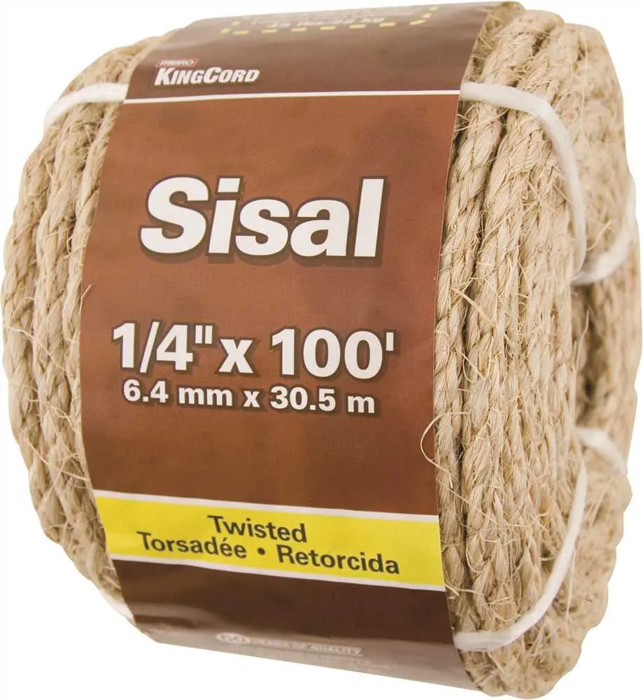 Sisal Twisted, Natural, 1-4 In. X 100 Ft. 1