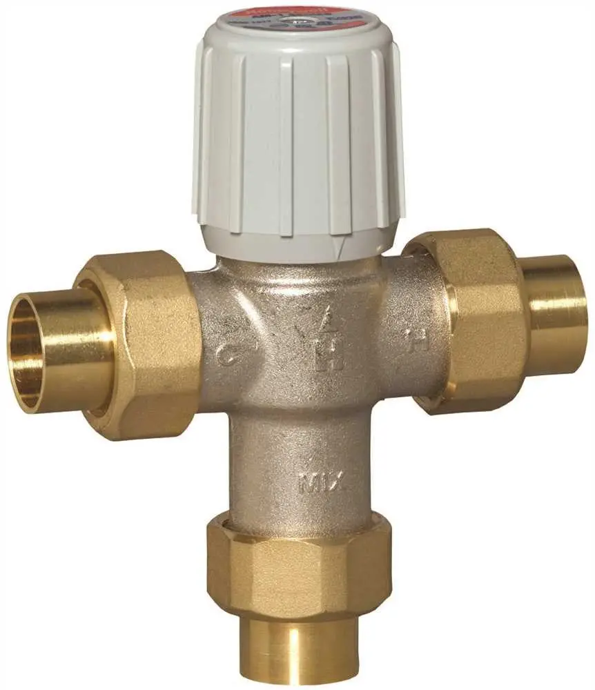 Honeywell Sweat Union Mixing Valves, Lead Free, 3-4 In., 70 Deg To 120 Deg Operating Temperature 1