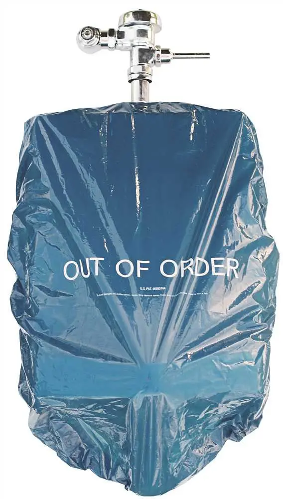 Johnnycovers&Trade; "Out Of Order" Disposable Urinal Cover, Blue, 3 Per Pack 1