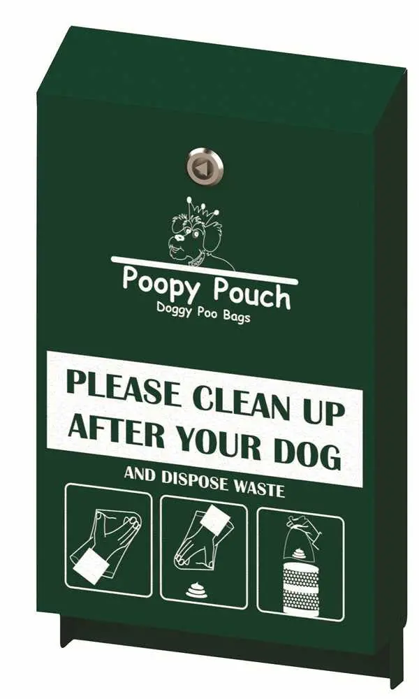Poopy Pouch Header Pet Waste Station With 10-Gallon Trash Can, Hunter Green 1