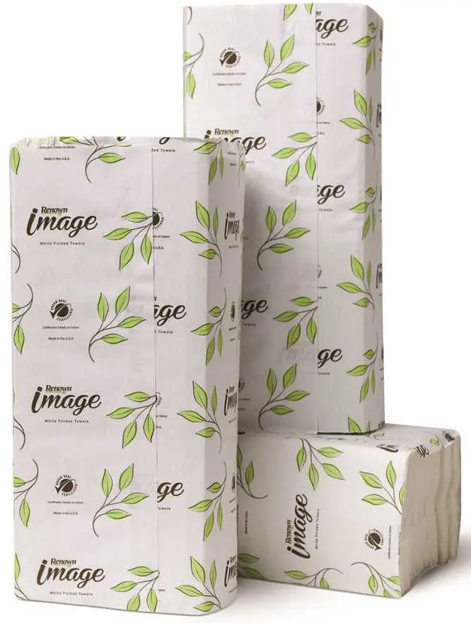 Renown&Reg; Image Center-Fold Towel Luxury Fabric 10.13" X 13" Bright White 16 Packs Per Case 1