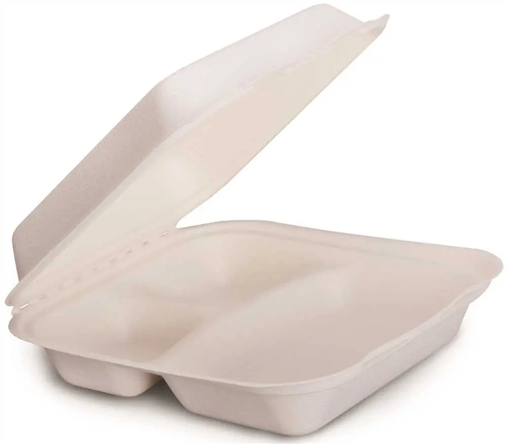 Renown&Reg; Select Food Container Hinged 3-Compartment 9" X 9" Compostable 250 Per Case 1
