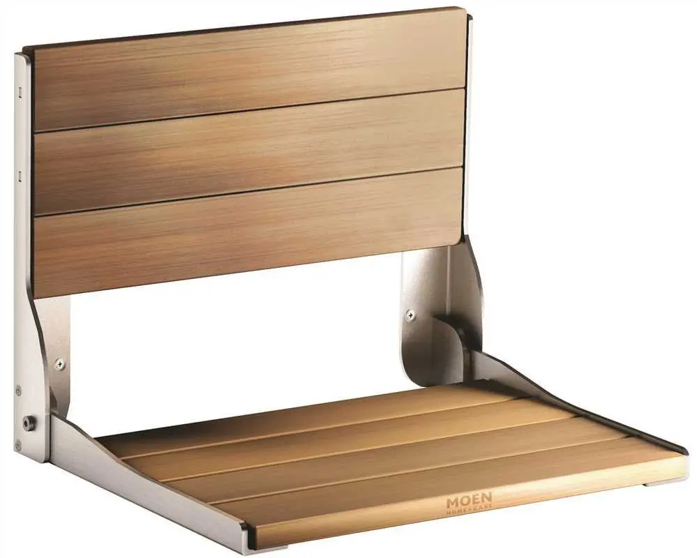 Moen Fold Down Shower Seat, Wall Mount, Teak 1