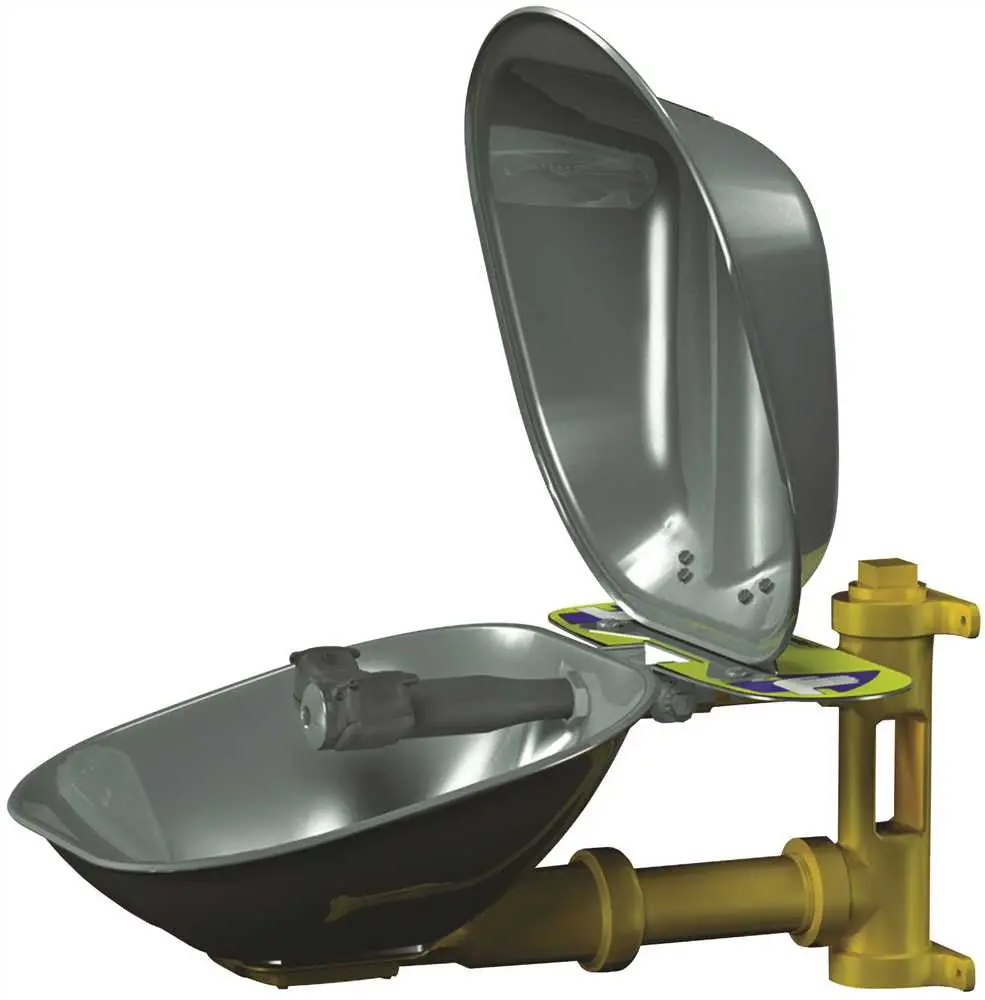 Halo Safety Eyewash With Dust Cover, Wall Mount, Stainless Stell, 0.4 Gpm 1
