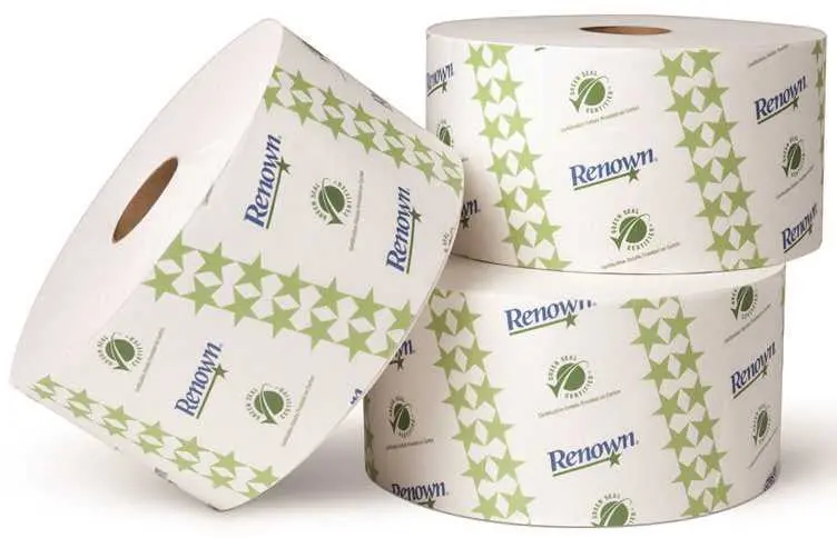 Renown&Reg; Controlled-Use Bath Tissue With Opticore&Reg;, White, 3-3-4X3-1-2 In., 2,000 Sheets Per Roll, 12 Rolls Per Case 1