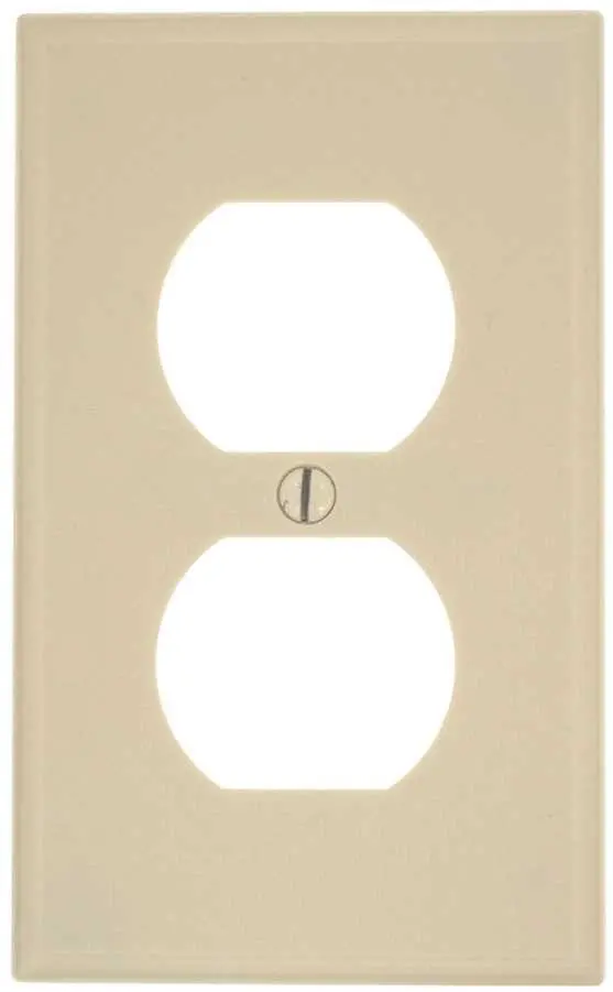 Leviton Duplex Receptacle Wallplate, 1-Gang, Standard, Light Almond 1
