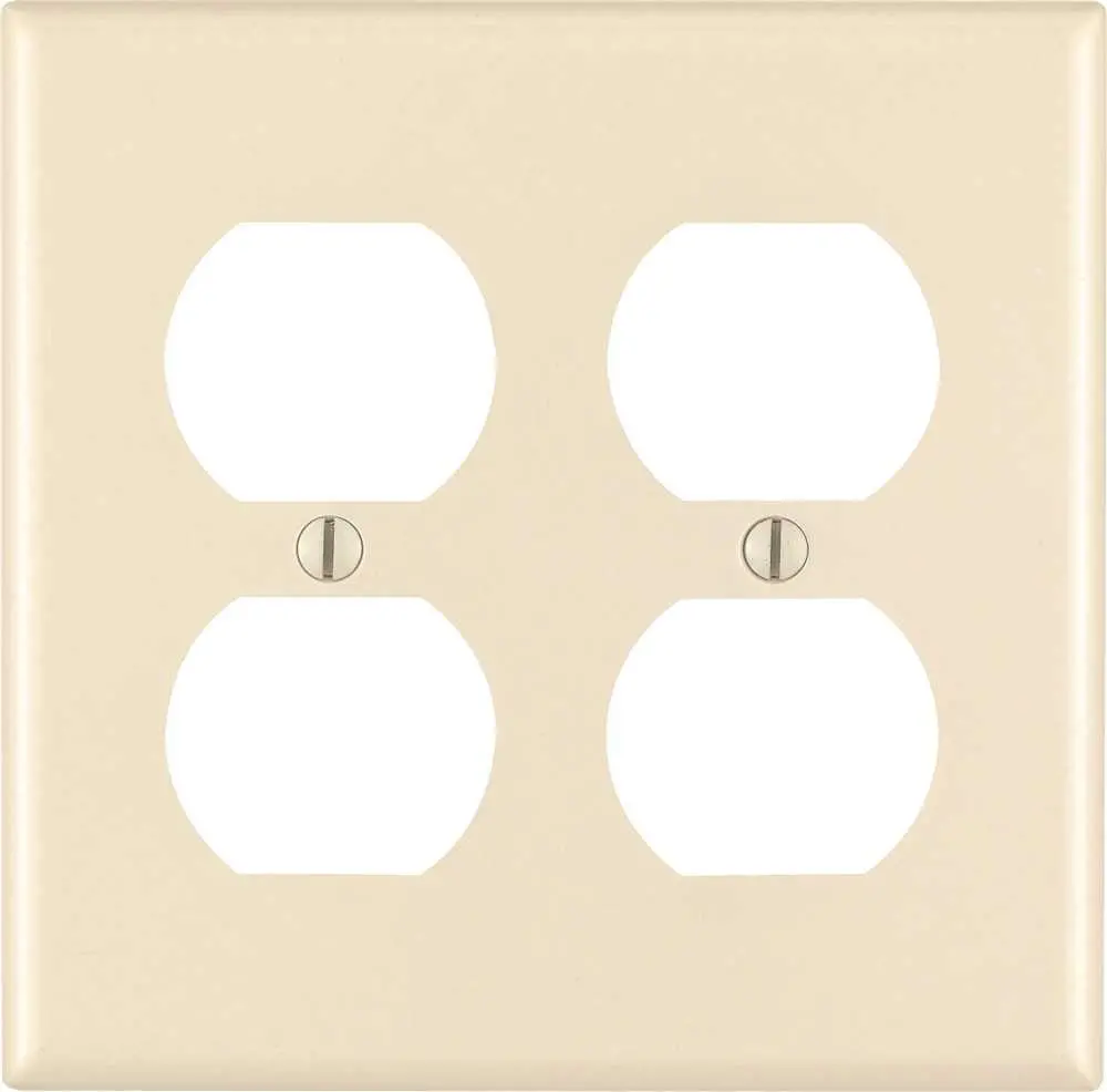 Leviton Duplex Receptacle Wallplate, 2-Gang, Standard, Light Almond 1