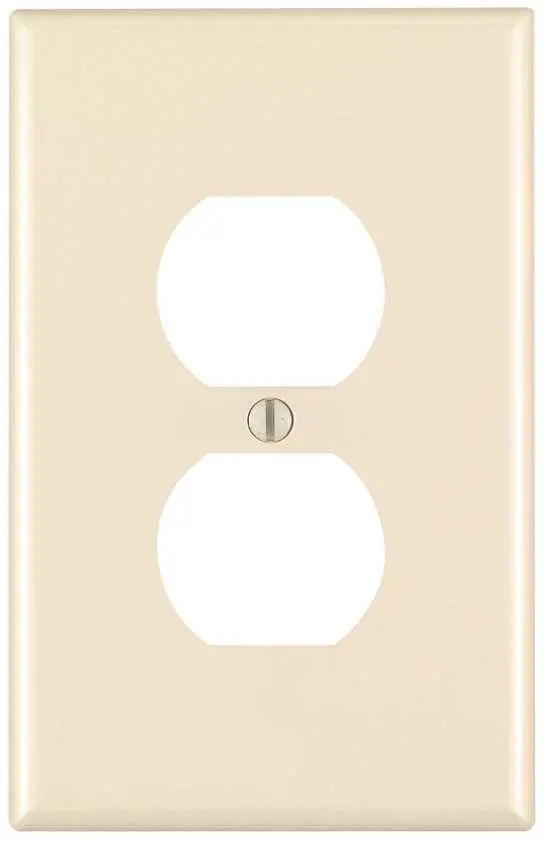 Leviton 1-Duplex Receptacle Wallplate, 1-Gang, Midway Nylon, Light Almond 1