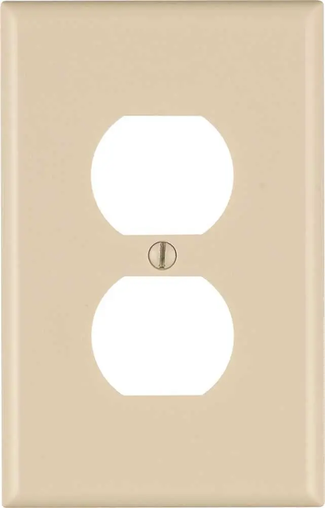 Leviton Duplex Receptacle Wallplate, 1-Gang, Midway, Light Almond 1