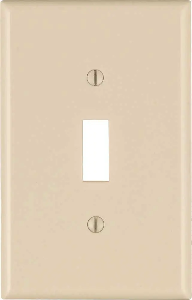 Leviton Toggle Switch Wallplate, 1-Gang, Midway Size, Light Almond 1