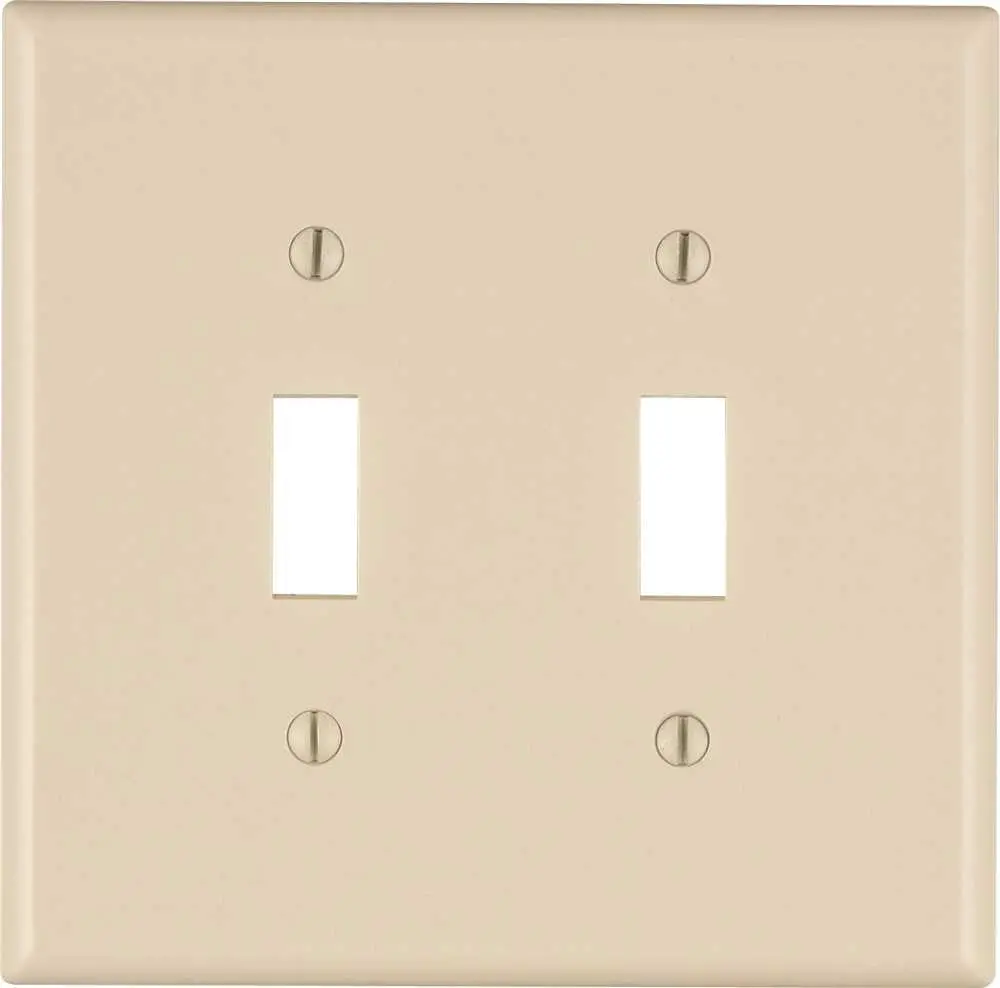 Leviton Toggle Switch Wallplate, 2-Gang, Midway Size, Light Almond 1