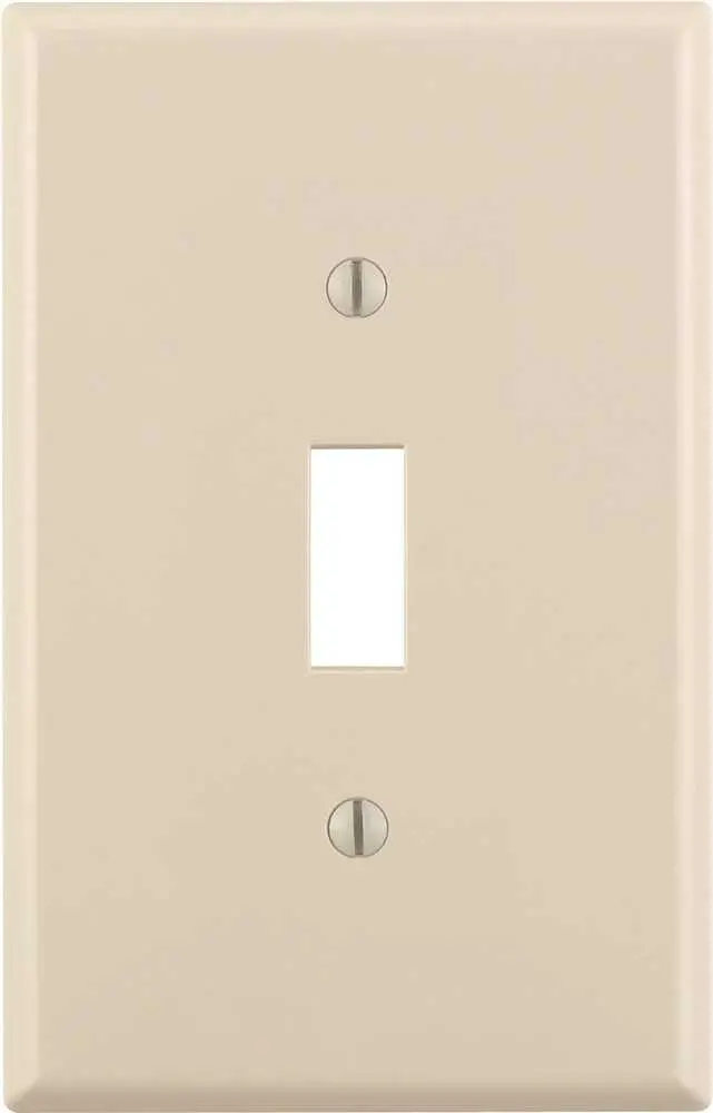 Leviton Toggle Switch Wallplate, 1-Gang, Midway Size, Light Almond 1