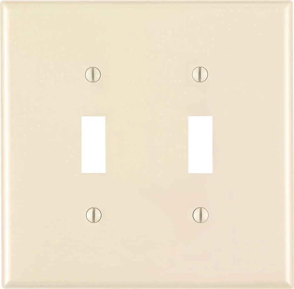 Leviton Toggle Switch Wallplate, 2-Gang, Midway Size, Light Almond 1