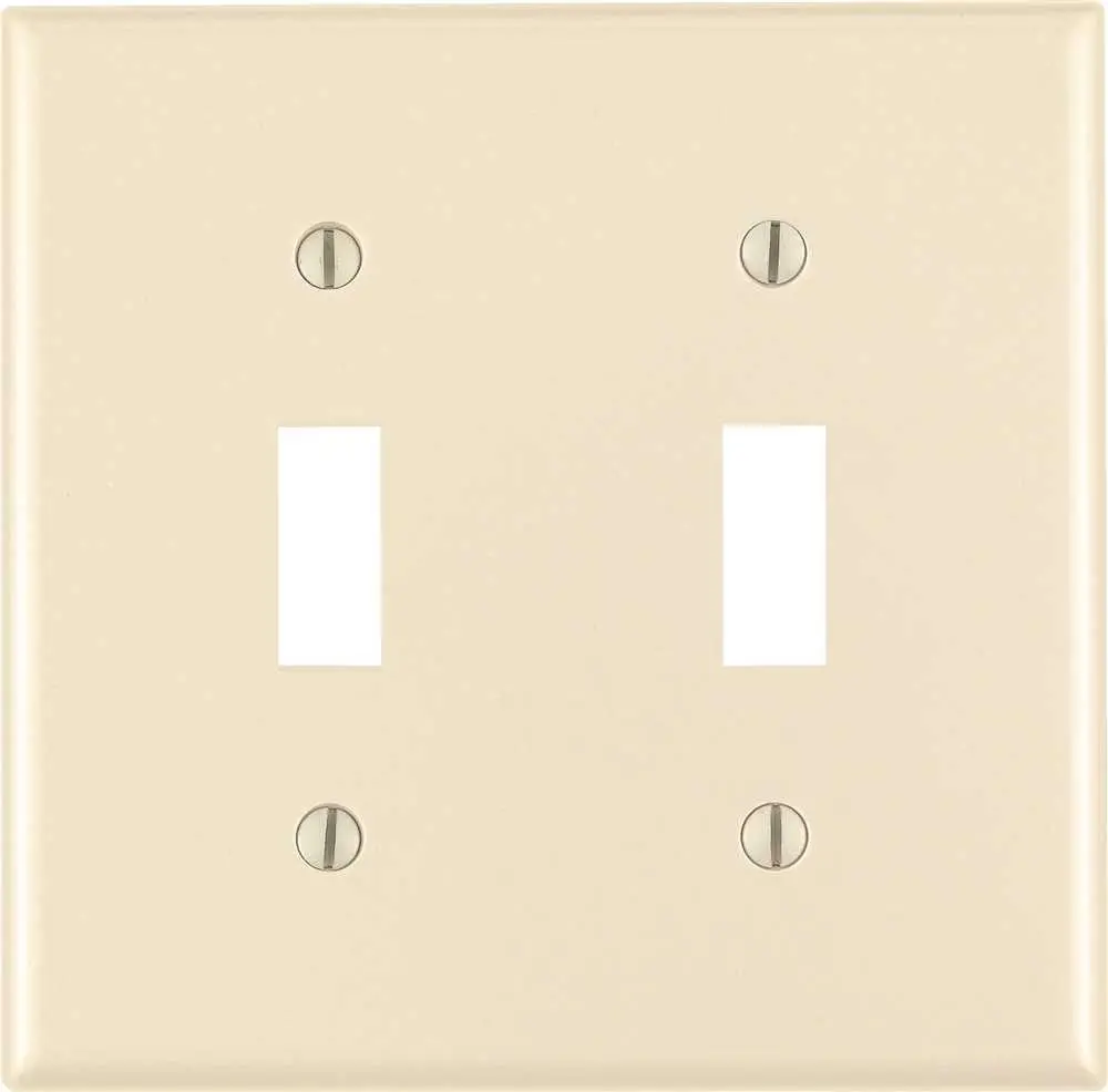Leviton Toggle Switch Wallplate, 2-Gang, Standard, Light Almond 1