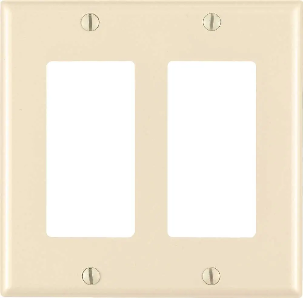Leviton Decora Rocker Switch Wallplate, 2-Gang, Standard, Light Almond 1