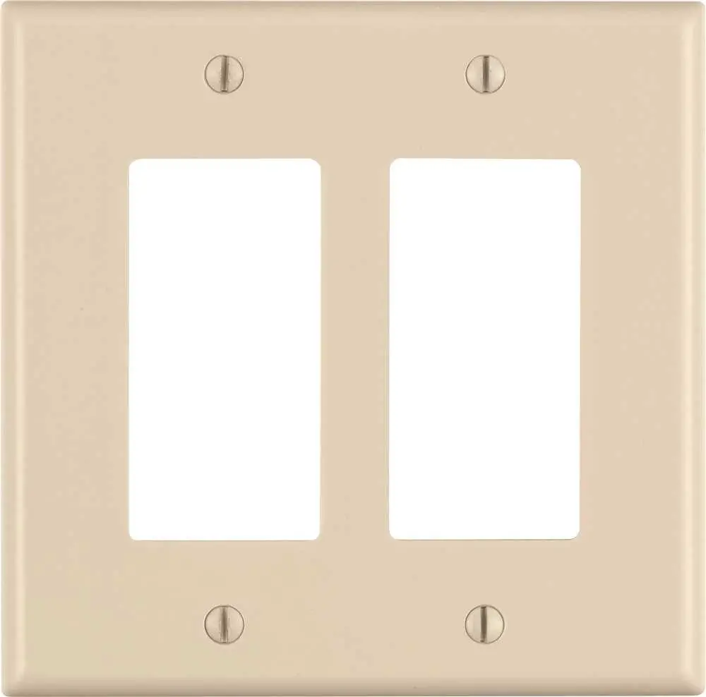 Leviton Decora Rocker Switch Wallplate, 2-Gang, Midway, Light Almond 1