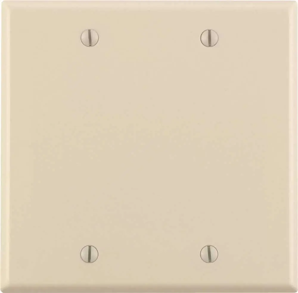 Leviton Blank Wallplate, 2-Gang, Standard, Light Almond 1
