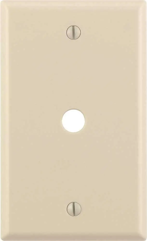 Leviton&Reg; Standard 1-Gang Coaxial Cable Wall Plate, Light Almond 1