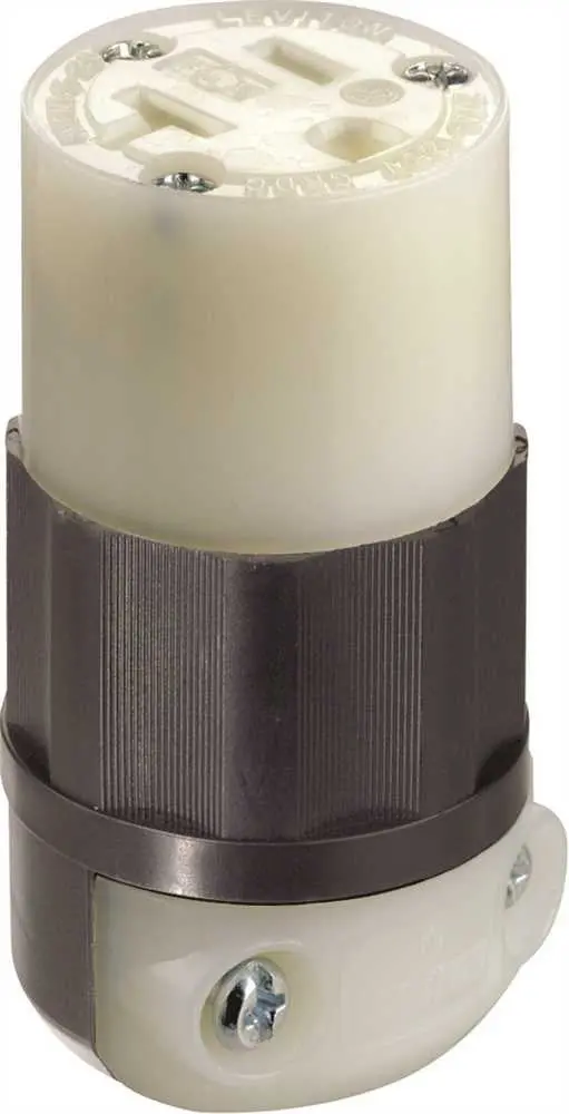 Leviton Connector, Hospital Grade, Nema 5-20R, 125 Volt, 20 Amp, Black-White 1
