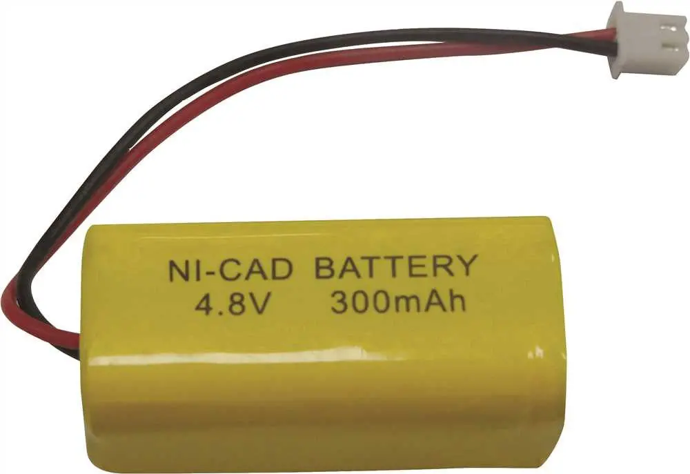 Monument Exit Sign Replacement Rechargeable Nicad Battery, 4.8 Volt, 300Mah 1
