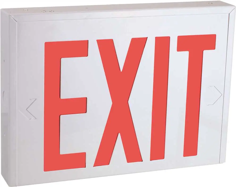 Monument Exit Sign Led With Red Letters, Single Or Double Face, Ul Listed, Suitable For Damp Locations 1