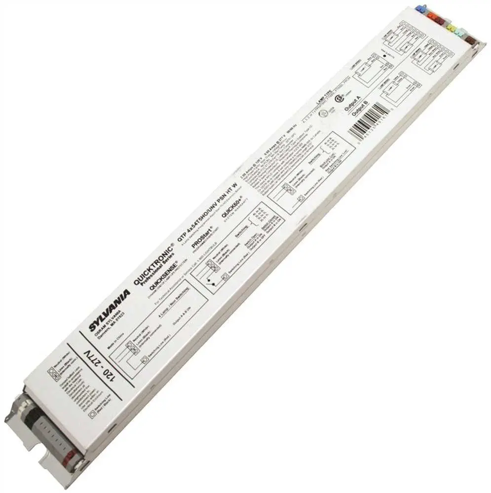 Sylvania Quicktronic Professional Electronic Ballast For Four 54 Watt T5 High Output Lamp, No Leads, Qtp4x54t5hounvpsnhtwnl 1