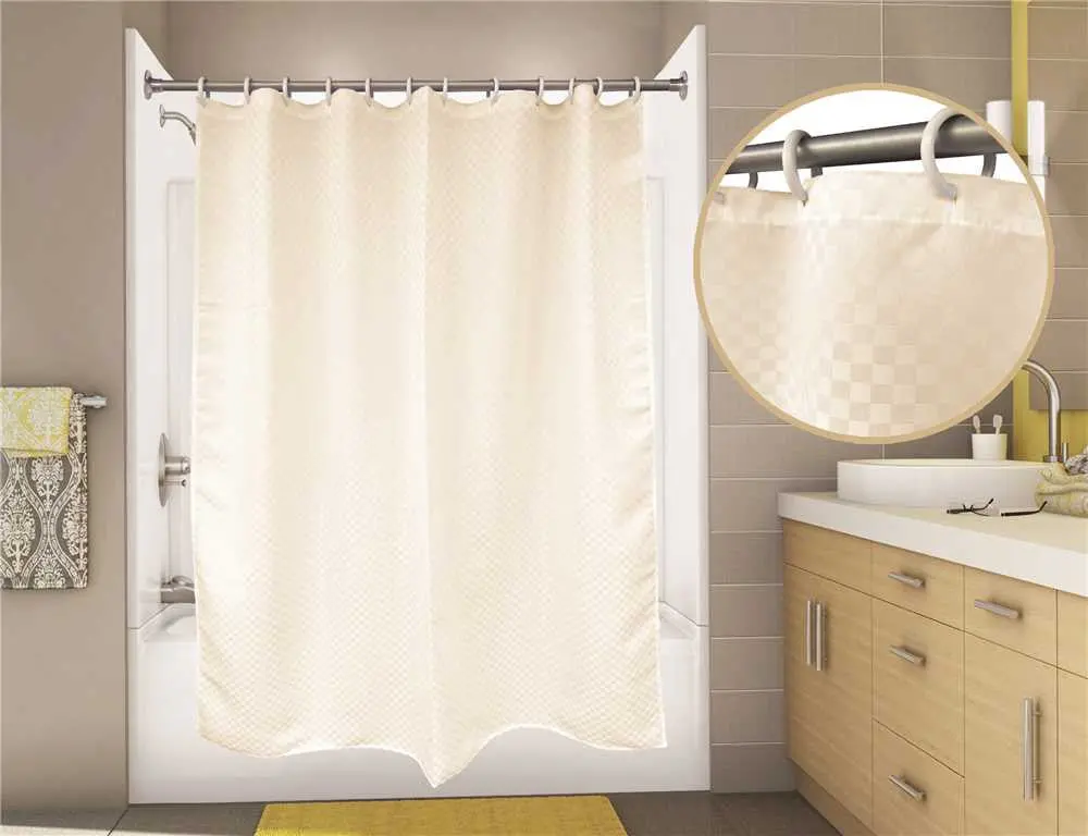 Premier Satin Box Shower Curtain, 6 Ft. X 6 Ft., Champagne 1