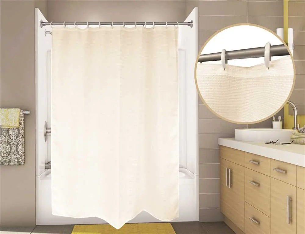 Premier Waffle Shower Curtain, 6 Ft. X 6 Ft., Champagne 1