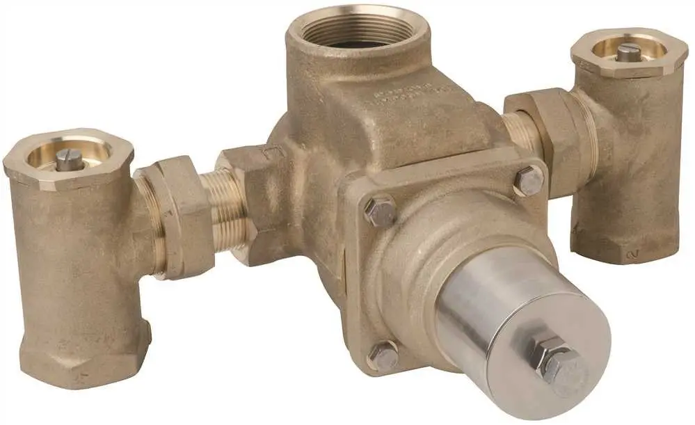 Symmons Tempcontrol Thermostatic Mix Valve,  Rough Brass, 1-1-2 In. 1