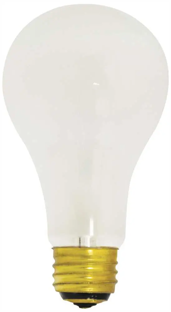 Satco Incandescent Lamp A21, 30-70-100 Watt, 120 Volt, Medium Base, White, 2,500 Average Rated Hours, 12 Per Box 1