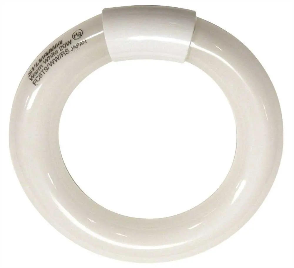 Satco Compact Fluorescent Lamp T9 Circline, 3000K, 52 Cri, 4-Pin, 6.5 In., 20 Watt, 12,000 Average Rated Hours, 12 Per Case 1