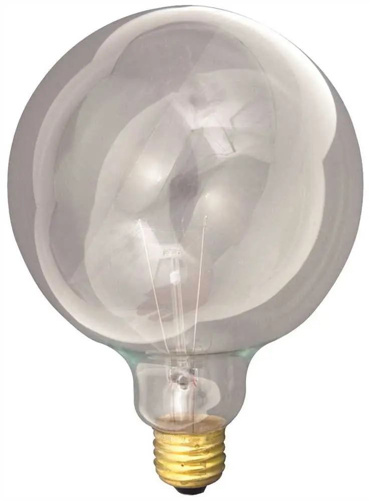 Satco Incandescent Decorative Lamp G40, 40 Watt, 120 Volt, Medium Base, Clear, 4,000 Average Rated Hours, 6 Per Box 1