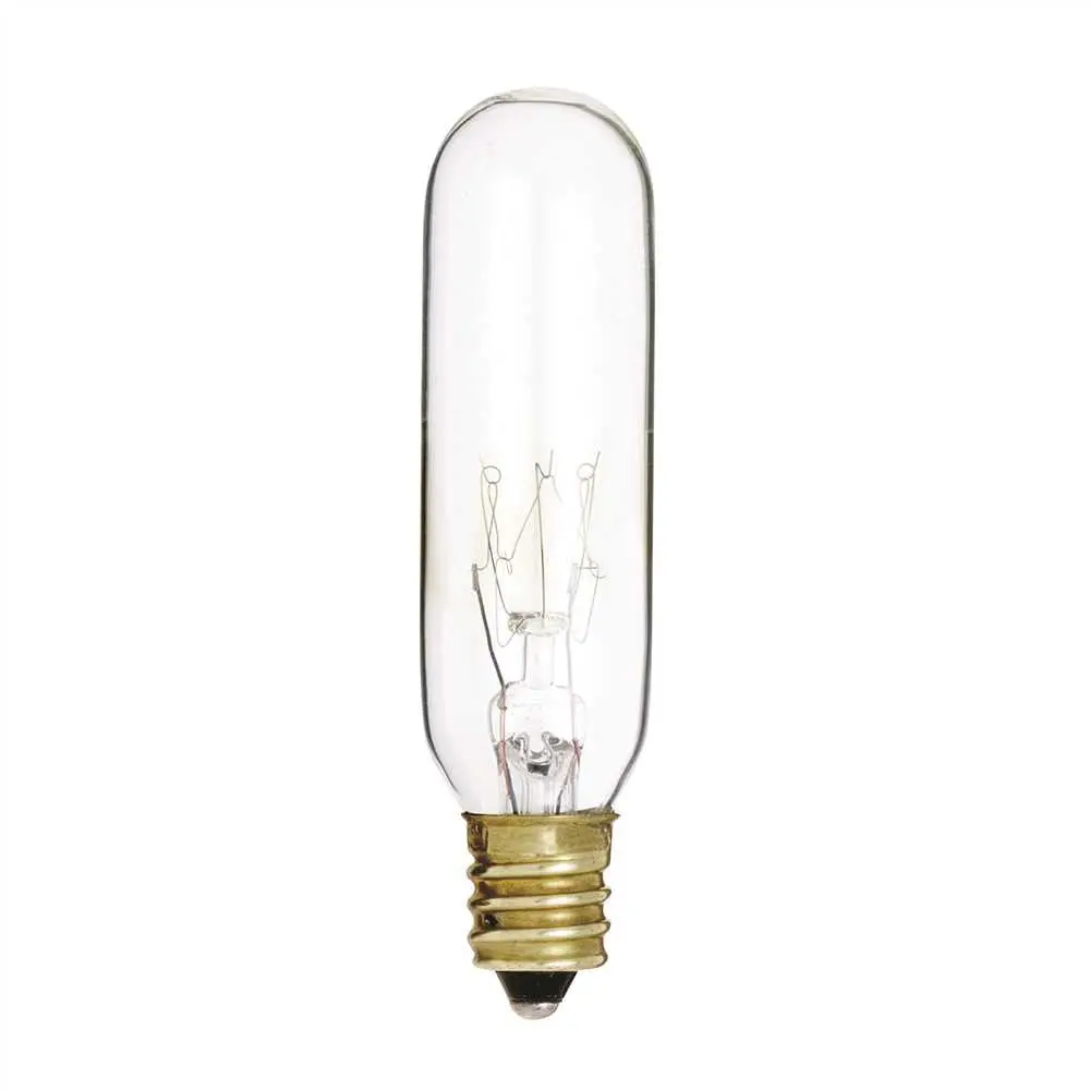 Satco Incandescent Showcase Lamp T10, 25 Watt, 120 Volt, Medium Base, Clear, 2,000 Average Rated Hours, 25 Per Box 1