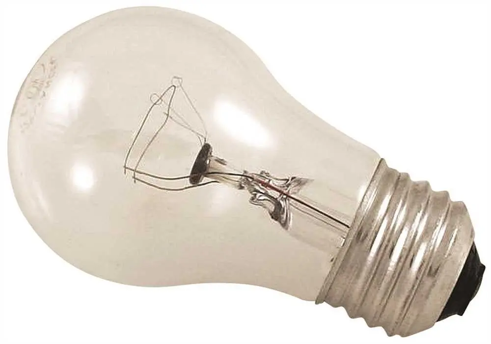 Satco Incandescent Appliance Lamp A15, 40 Watt, 130 Volt, Medium Base, Clear, 2,500 Average Rated Hours, 25 Per Box 1