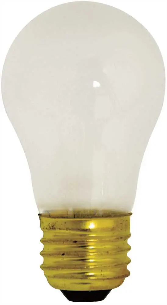 Satco Incandescent Appliance Lamp A15, 40 Watt, 130 Volt, Medium Base, Frost, 2,500 Average Rated Hours, 25 Per Box 1