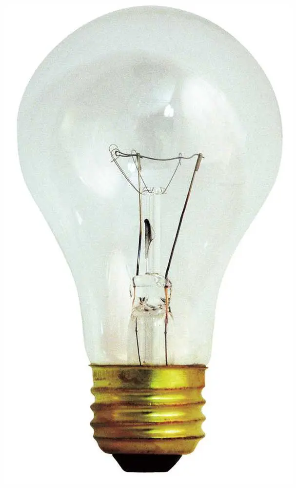 Satco Incandescent Lamp A19, Vibration Service, 60 Watt, 130 Volt, Medium Base, Clear, 120 Per Case 1
