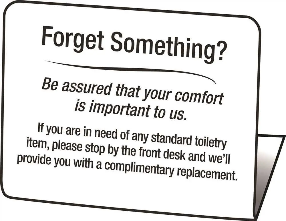 Hy-Ko Products&Reg; "Forget Something?" Easel, 50 Per Pack 1