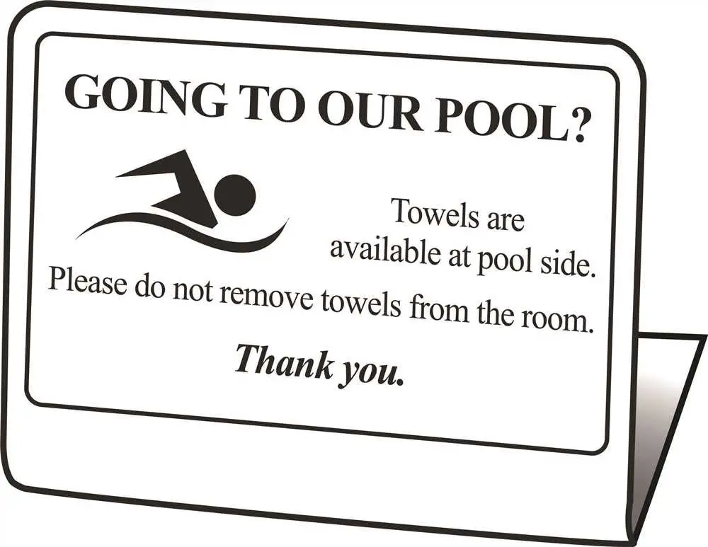 Hy-Ko Products&Reg; "Going To The Pool? Towels At Pool For You" Easel, 50 Per Pack 1